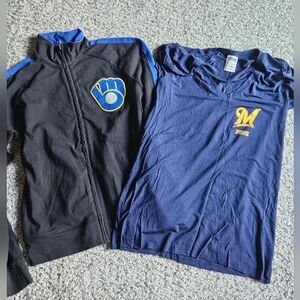 Miwakee BREWERS Short Sleeve Tshirt And‎ Long Sleeve Zip Up